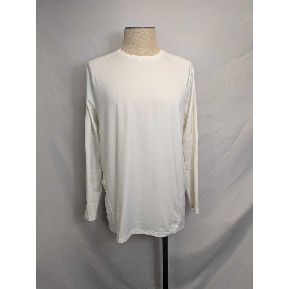 DSG Long Sleeve Athletic Shirt Men's XXL White Crew‎ Neck Activewear Performance
